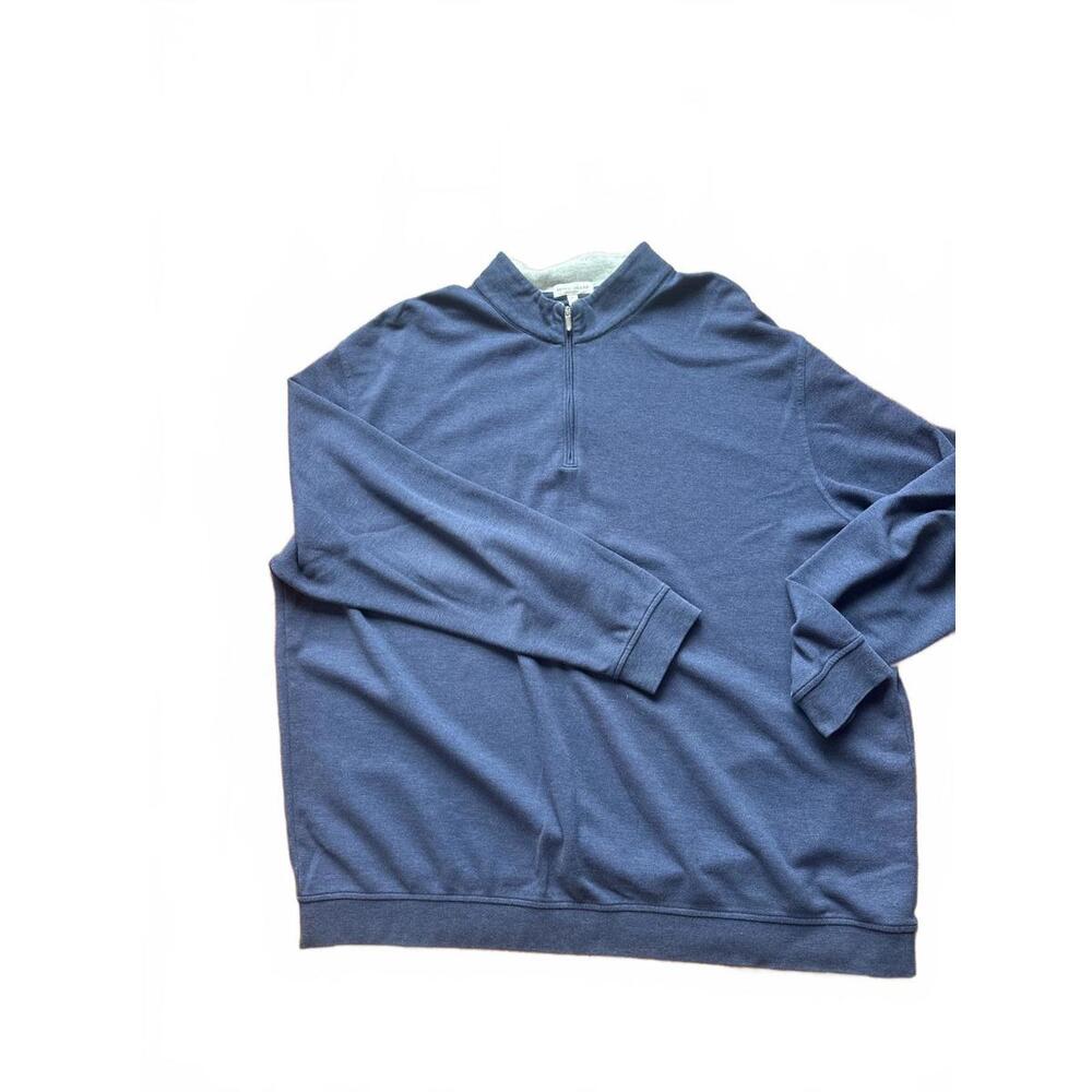 Peter Millar Men's Navy Blue Quarter-Zip Sweatshirt Size 2X